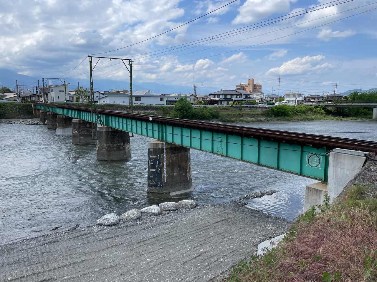 鉄道上高地線　奈良井川橋梁洗掘復旧対策工事